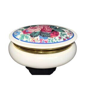 Vintage Limoges Porcelain - Oval Gilded Flower Decorated Lidded Trinket Box